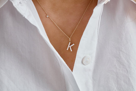 Diamond Letter Charm