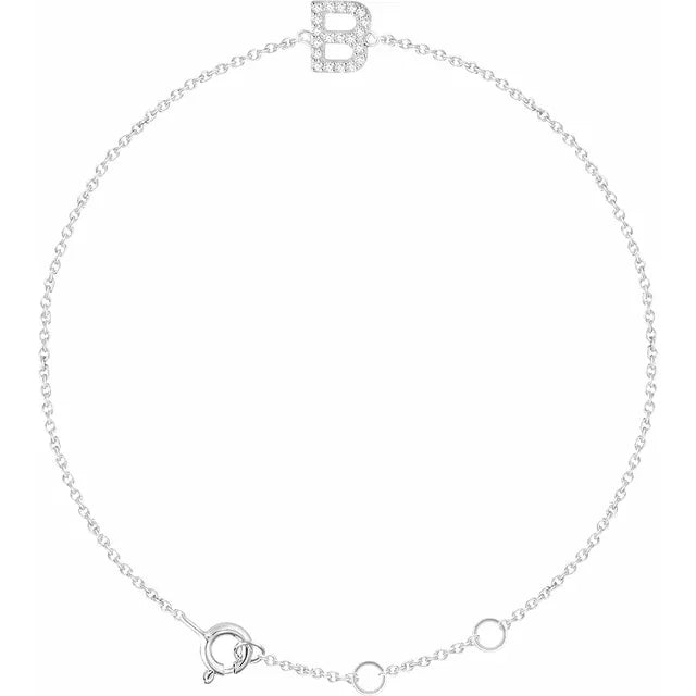 Custom Initial Birthstone Bracelet
