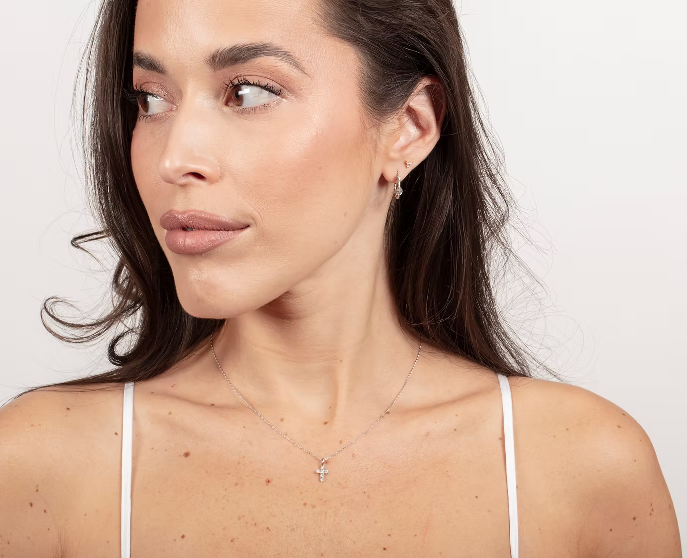 White Topaz Braided Hoops