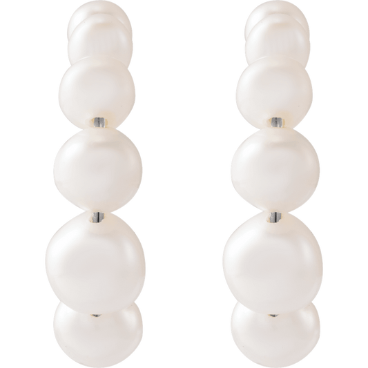 White Pearl Hoops