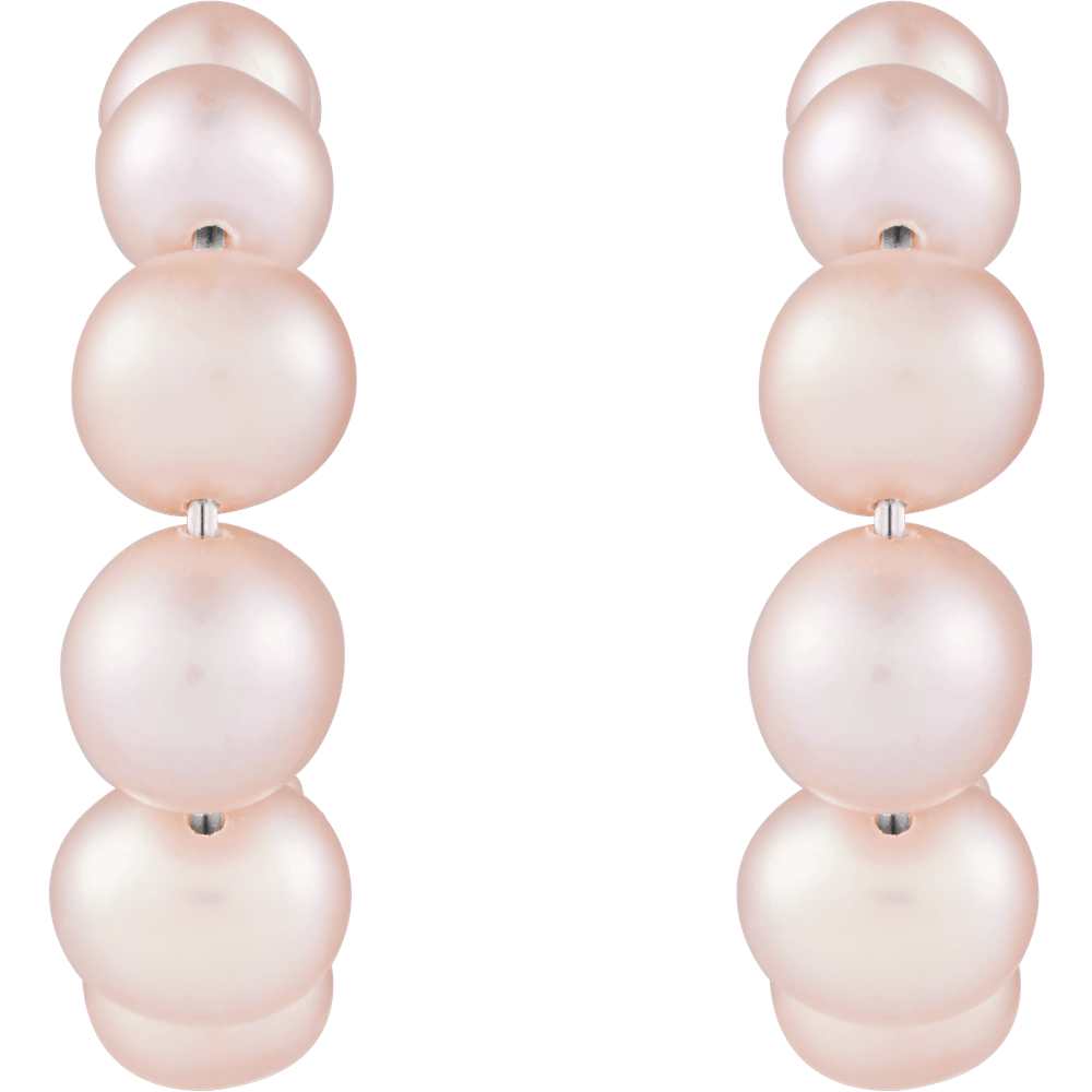 Pink Pearl Hoops