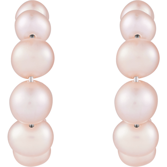 Pink Pearl Hoops