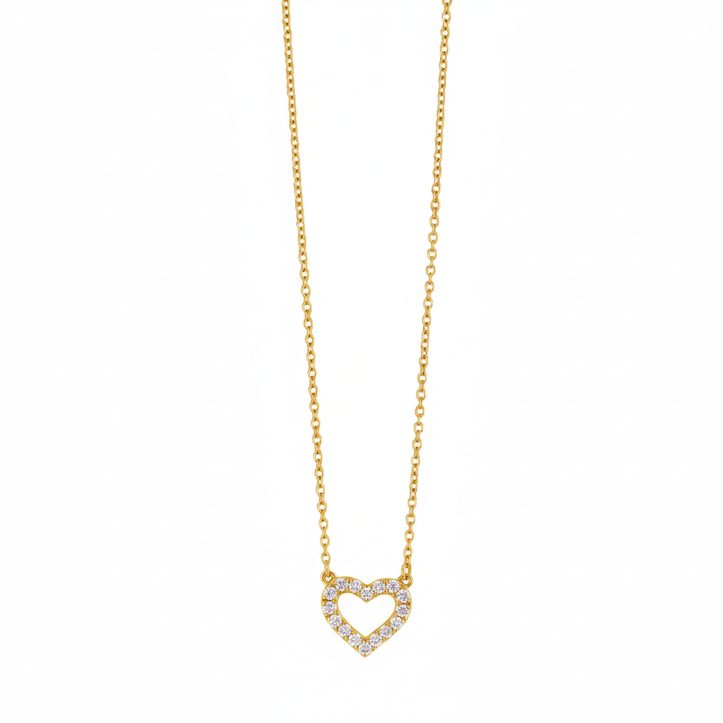 Medium Heart of Gold Diamond Necklace - YG