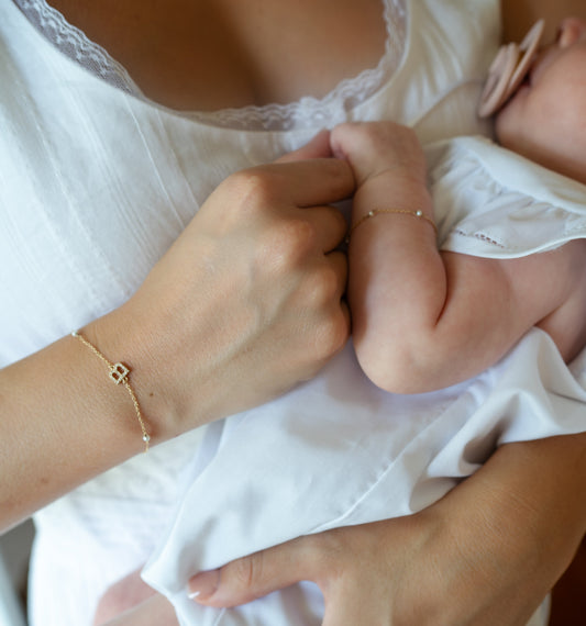 Custom Initial Birthstone Bracelet