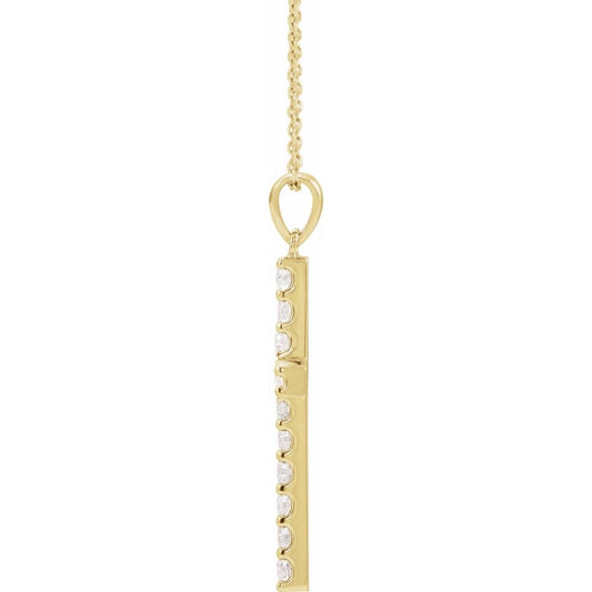 Extra Large Light Diamond Cross Necklace - YG
