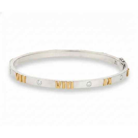 Ten Commandments Bangle With Diamonds