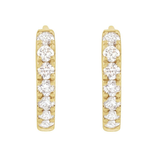 Petite Diamond Huggies - YG