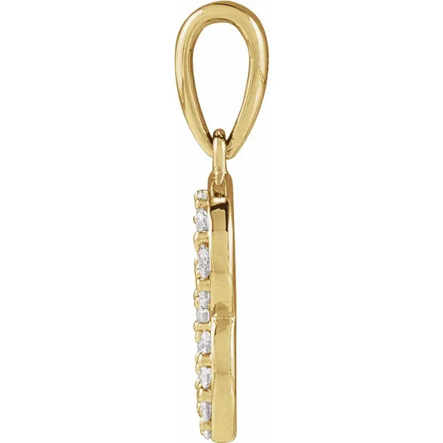Script Diamond Initial Pendant