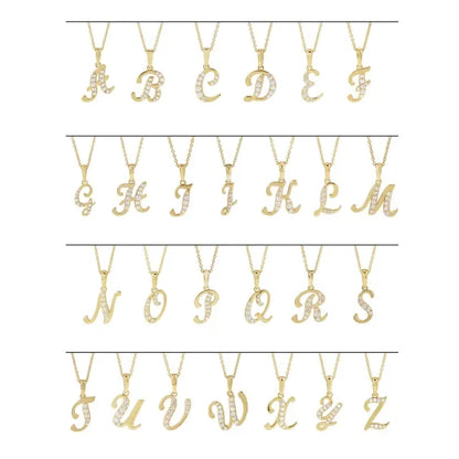 Script Diamond Initial Pendant