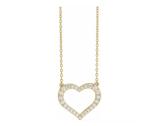 Large Heart of Gold Diamond Necklace - YG