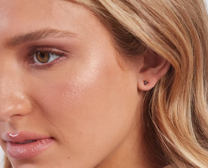 Sapphire Trinity Studs - Gold