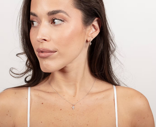 White Topaz Braided Hoops