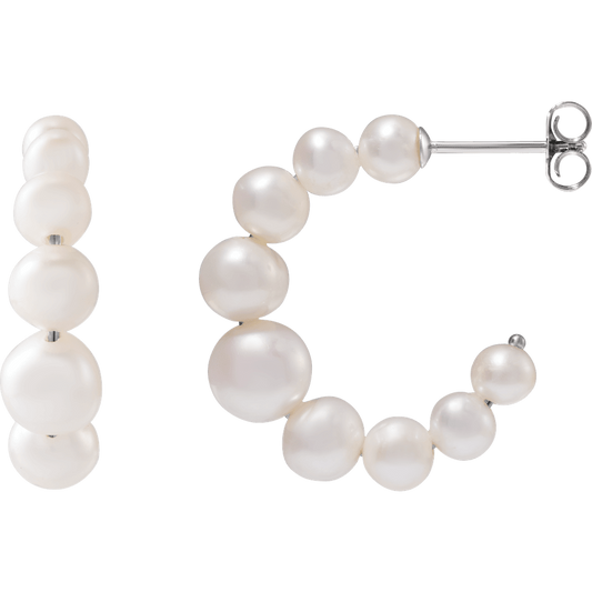 White Pearl Hoops