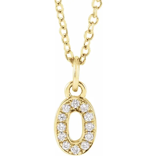 Natural Diamond Petite Pave Number Necklace