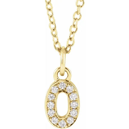Natural Diamond Petite Pave Number Necklace