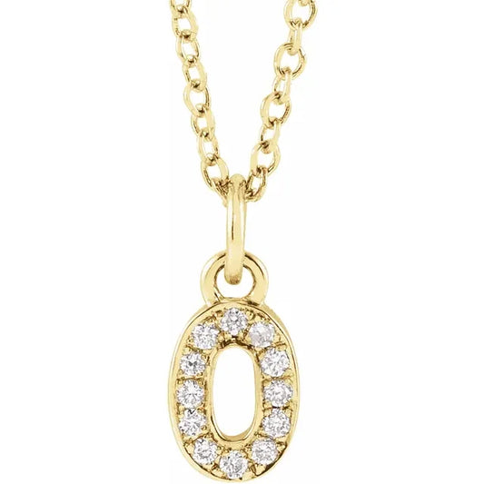 Natural Diamond Petite Pave Number Necklace