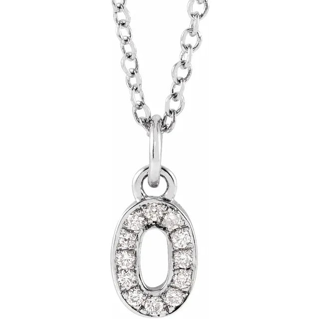 Natural Diamond Petite Pave Number Necklace