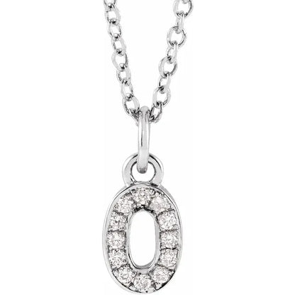 Natural Diamond Petite Pave Number Necklace