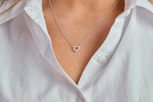 Medium Heart of Gold Diamond Necklace - YG