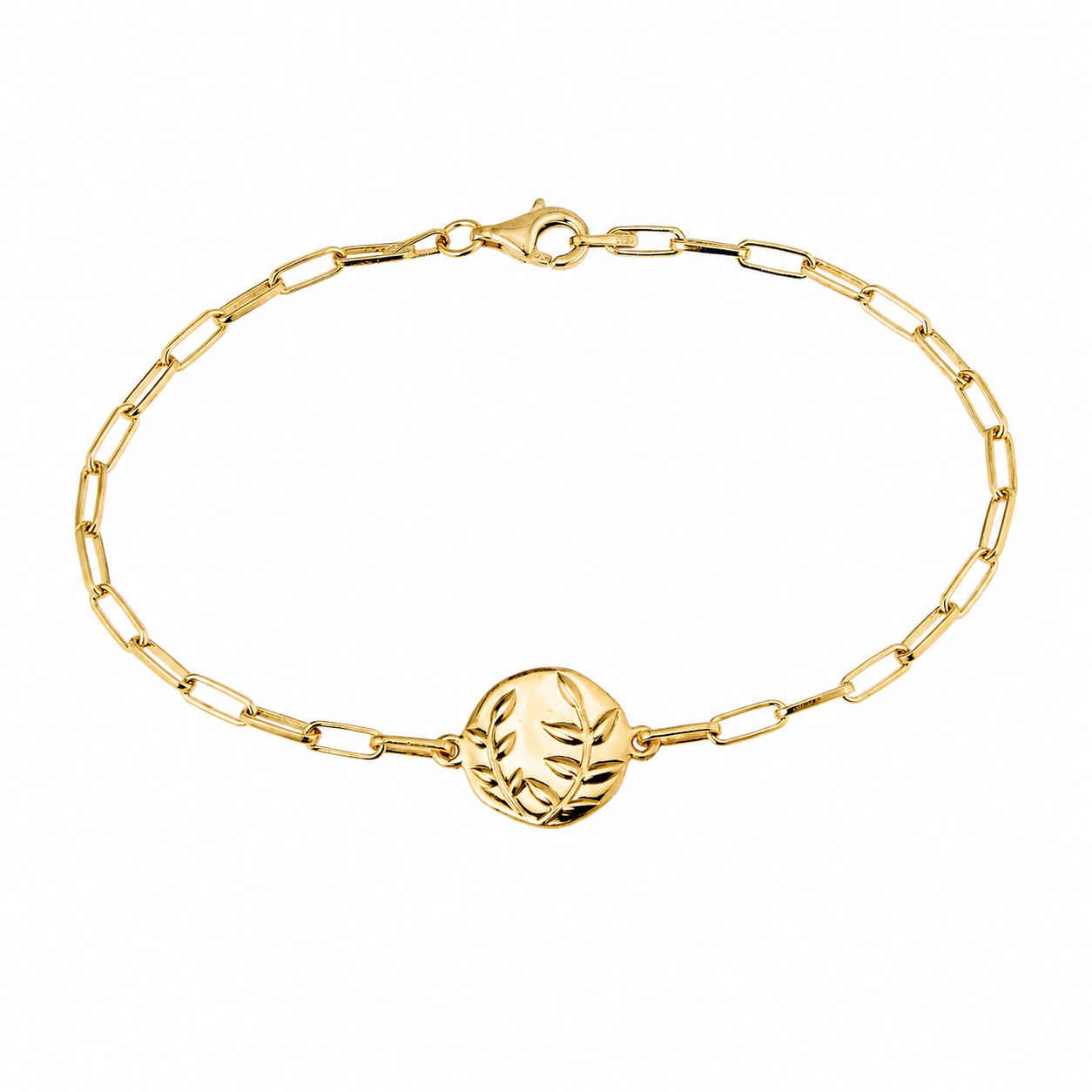 Olive Branch Bracelet - Polished Gold