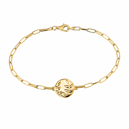 Olive Branch Bracelet - Polished Gold