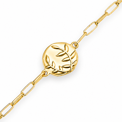 Olive Branch Bracelet - Polished Gold
