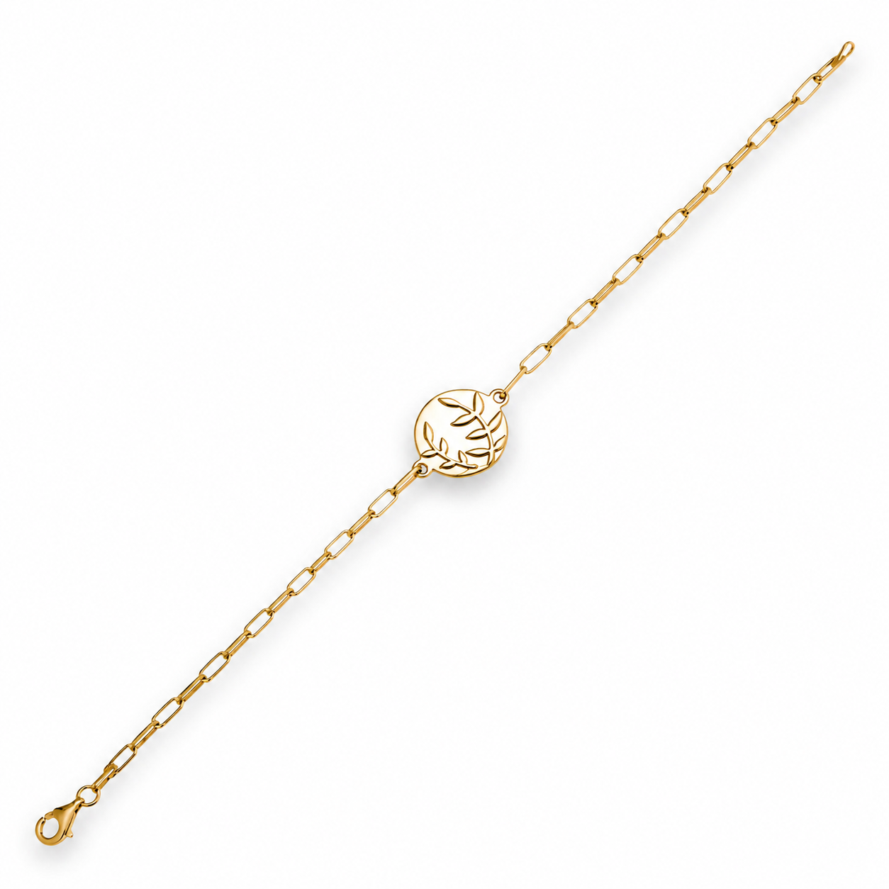 Olive Branch Bracelet - Polished Gold