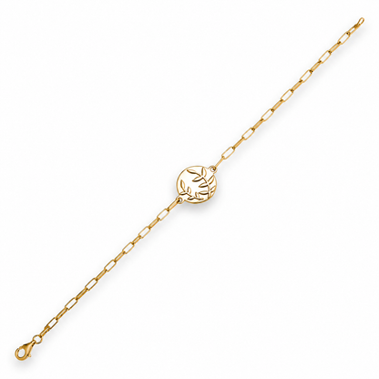 Olive Branch Bracelet - Polished Gold