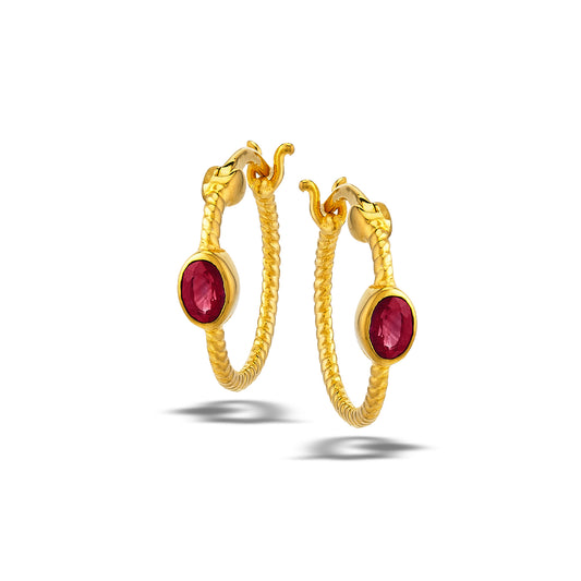 Garnet Braided Hoops
