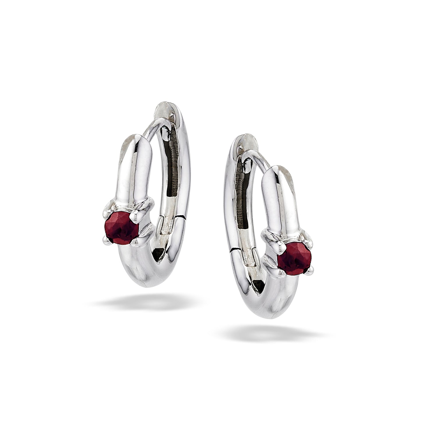 Garnet Huggies - Silver