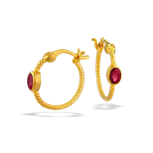 Garnet Braided Hoops