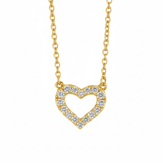Medium Heart of Gold Diamond Necklace - YG
