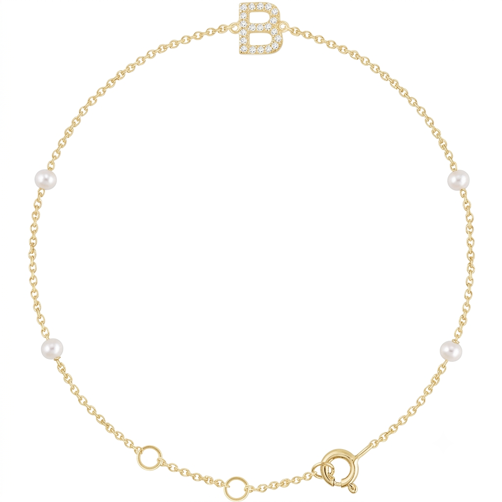 Custom Initial Birthstone Bracelet