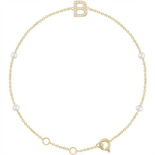Custom Initial Birthstone Bracelet