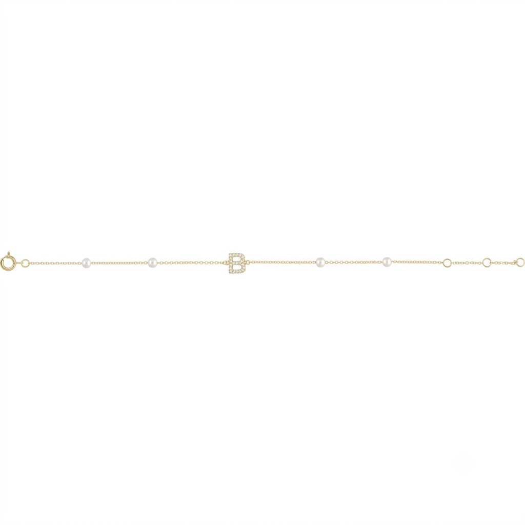 Custom Initial Birthstone Bracelet