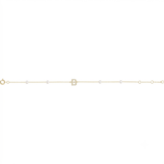 Custom Initial Birthstone Bracelet