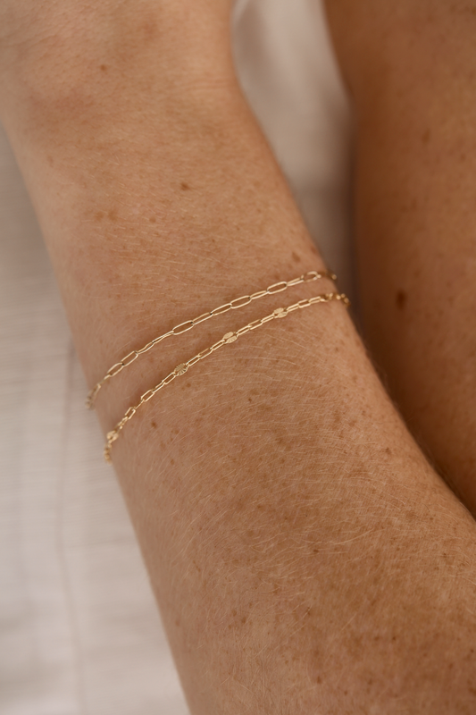14k Gold-Filled Paperclip Chain Bracelet