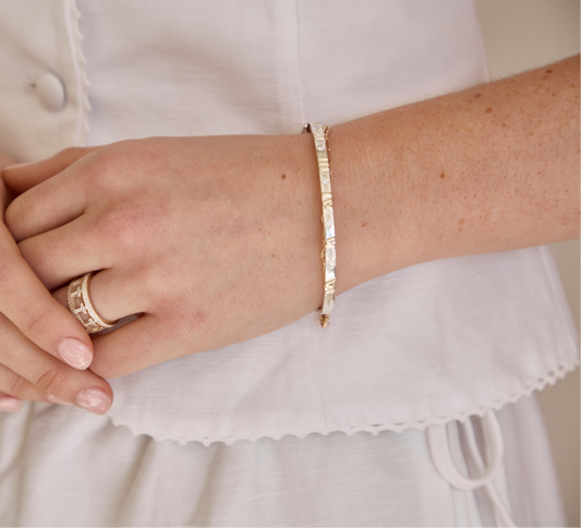 Ten Commandments Bangle With Diamonds