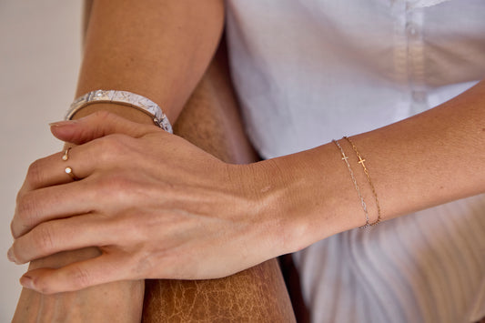 Worthy Cross Bracelet - 14k Gold Vermeil