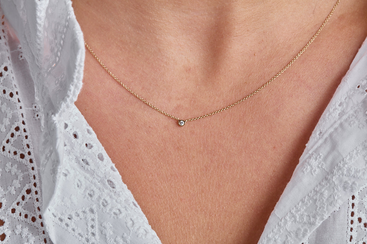 Floating Solitaire Necklace