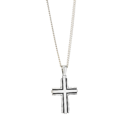 Classic Hammered Men's Cross Pendant