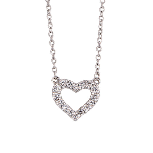 Medium Heart of Gold Diamond Necklace - WG