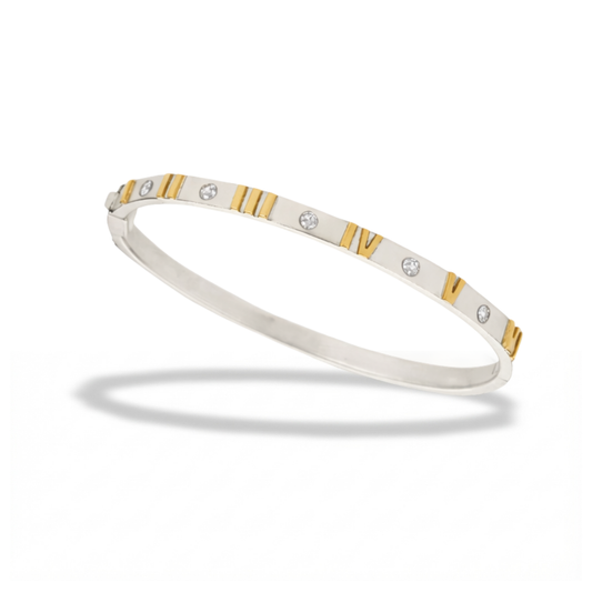 Ten Commandments Bangle With Diamonds